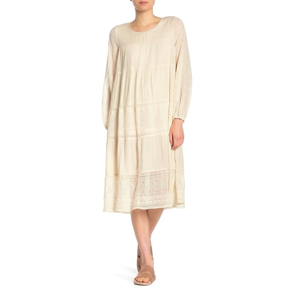 Free People, Gemma Midi Dress, Cream, Size Large, NWT